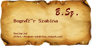 Bognár Szabina névjegykártya