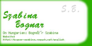 szabina bognar business card